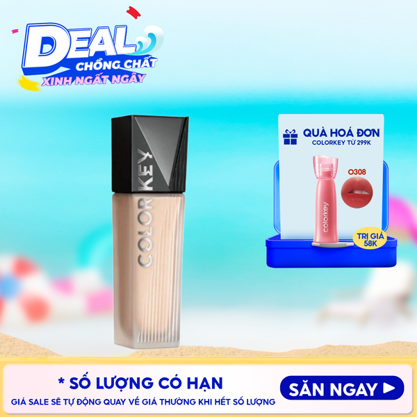  Kem Nền Colorkey Mỏng Nhẹ, Lâu Trôi, Dành Cho Da Dầu Long Lasting Flawless Liquid Foundation 30g 