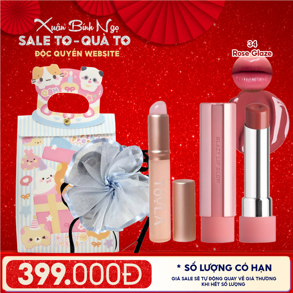  Túi Quà Tặng: Son 3CE + Kẹp Tóc Ngẫu Nhiên + Cọ Môi + Túi Quà Tặng 