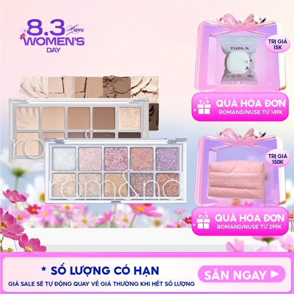  [NEW][Màu 00 - 13] Bảng Phấn Mắt 10 Ô Siêu Lấp Lánh Romand Better Than Eye Palette 