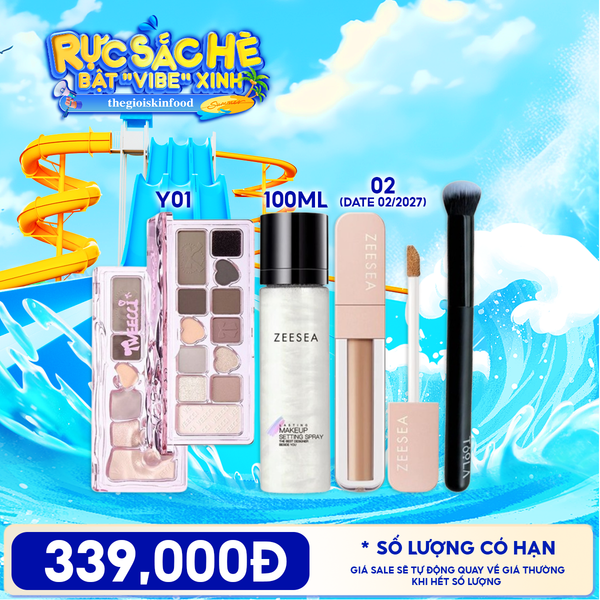  Combo Xịt Khóa Nền Zeesea Lasting Makeup Settting Spray + Kem Che Khuyết Điểm Zeesea Mist Soft Focus Concealer + Bảng Phấn Mắt VEECCI 11 Color Eyeshadow Palette + Cọ Che Khuyết Điểm TOOLA Concealer Brush BT-TLA103 