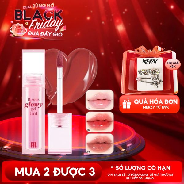  Son Bóng Pha Lê Merzy Căng Mọng, Bền Màu Bisous Glowy Gel Tint 