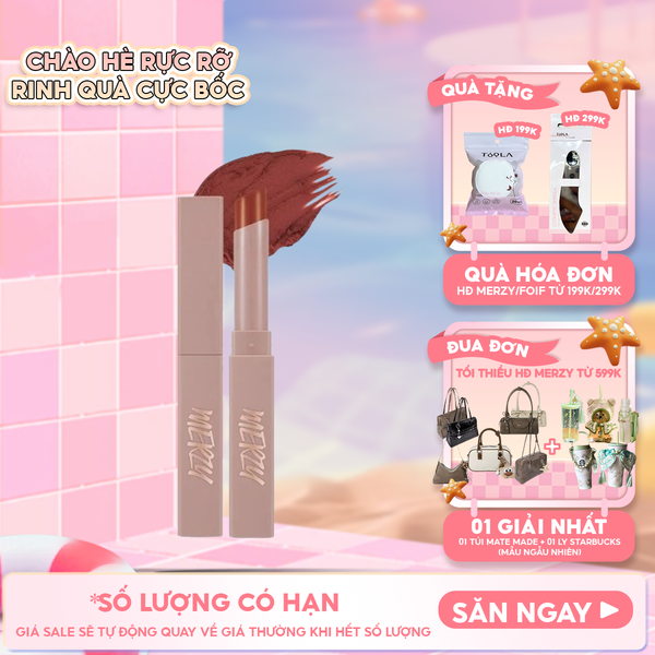  [Academia Collection] Son Thỏi Lì Merzy Lên Màu Chuẩn, Mịn Mượt Nhẹ Môi Academia Cotton Lipstick 1.8g 