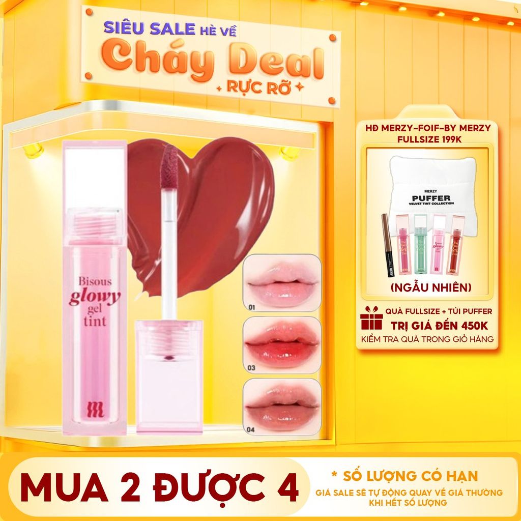 Son Bóng Pha Lê Căng Mọng, Bền Màu Merzy Bisous Glowy Gel Tint
