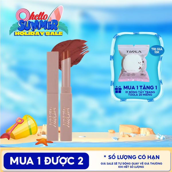  [Academia Collection] Son Thỏi Lì Merzy Lên Màu Chuẩn, Mịn Mượt Nhẹ Môi Academia Cotton Lipstick 1.8g 