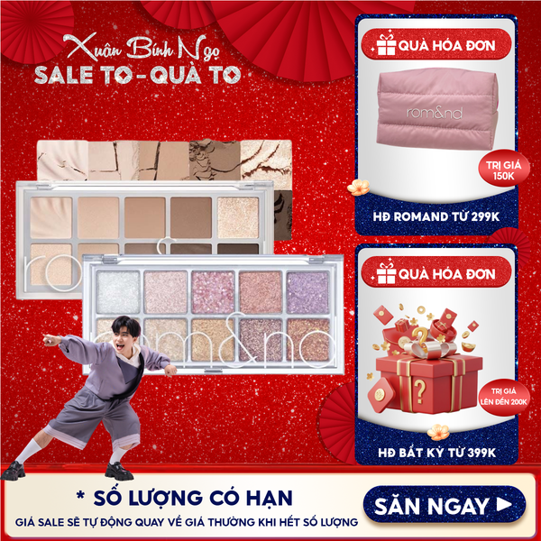  [NEW][Màu 00 - 13] Bảng Phấn Mắt 10 Ô Siêu Lấp Lánh Romand Better Than Eye Palette 