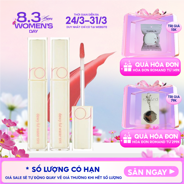  Son Tint Bóng Siêu Lì Cho Đôi Môi Căng Mọng Romand Milk Grocery Dewyful Water Tint 5g 
