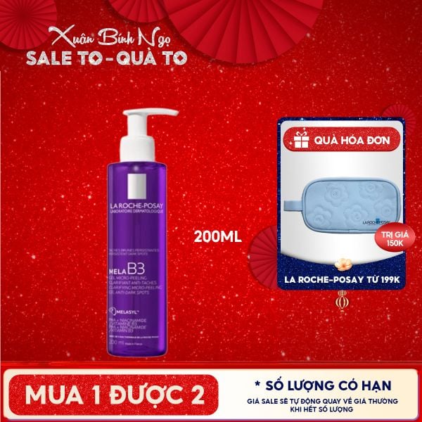 Sữa Rửa Mặt Làm Sạch Sâu, Hỗ Trợ Giảm Thâm Nám La Roche-Posay Mela B3 Clarifying Micro-Peeling Gel 200ml 