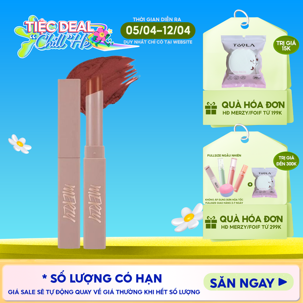  [Academia Collection] Son Thỏi Lì Merzy Lên Màu Chuẩn, Mịn Mượt Nhẹ Môi Academia Cotton Lipstick 1.8g 