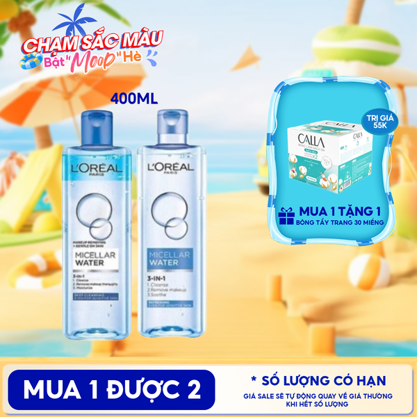  Nước Tẩy Trang L'Oreal Làm Sạch Tươi Mát, Dưỡng Ẩm Cho Da 3-in-1 Micellar Water 