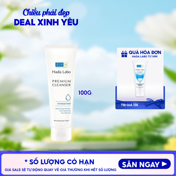  Sữa Rửa Mặt Hada Labo Dưỡng Ẩm Da Cao Cấp Premium Cleanser Hydrating 100g 