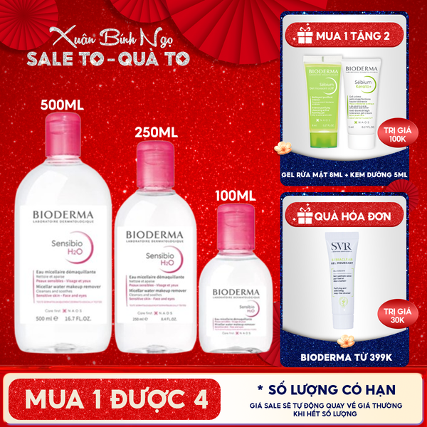  Nước Tẩy Trang Bioderma Dành Cho Da Nhạy Cảm Công Nghệ Micellar Sensibio H2O 