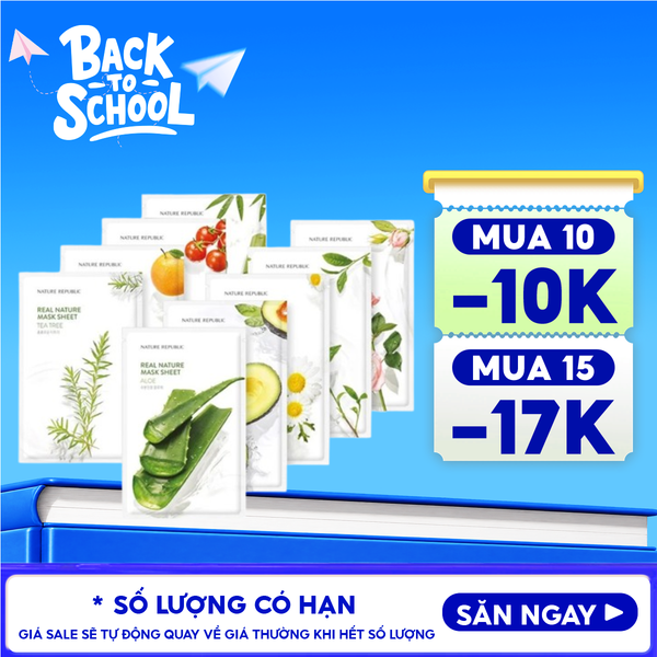  Mặt Nạ Dưỡng Ẩm Nature Republic Chiết Xuất Từ Thiên Nhiên Real Nature Mask Sheet 23ml 