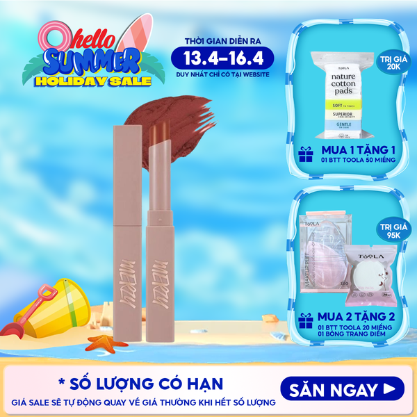  [Academia Collection] Son Thỏi Lì Merzy Lên Màu Chuẩn, Mịn Mượt Nhẹ Môi Academia Cotton Lipstick 1.8g 