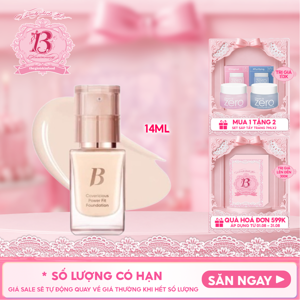  Kem Nền Banila Co Mịn Lì Che Phủ Cao Covericious Power Fit Foundation SPF45 PA++ 14ml 
