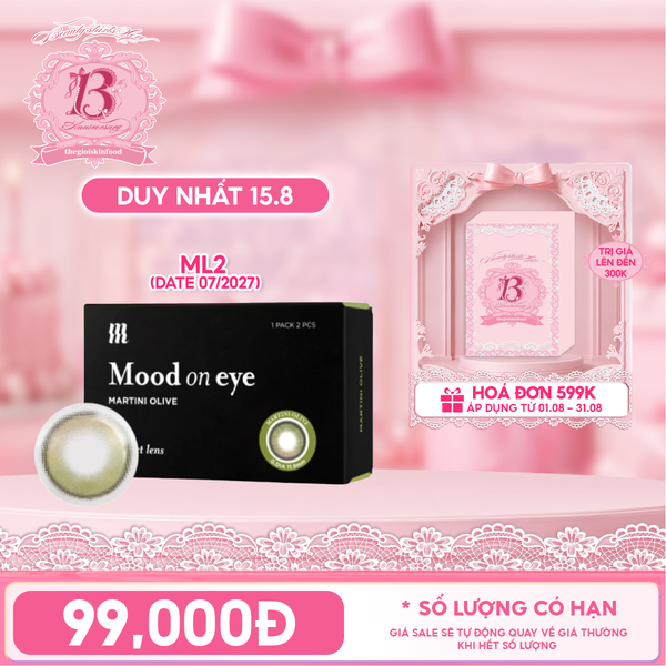  Kính Áp Tròng Merzy Lens Mắt Màu Tự Nhiên, Cao Cấp Hàn Quốc Mood On Eye Contact Lens 