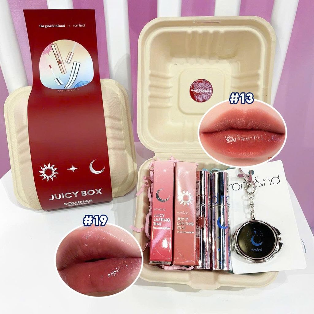 [Solunar Edition] Hộp Bánh Juicy Box Son Tint Lì Romand Juicy Lasting Tint Solunar Edition 5.5g