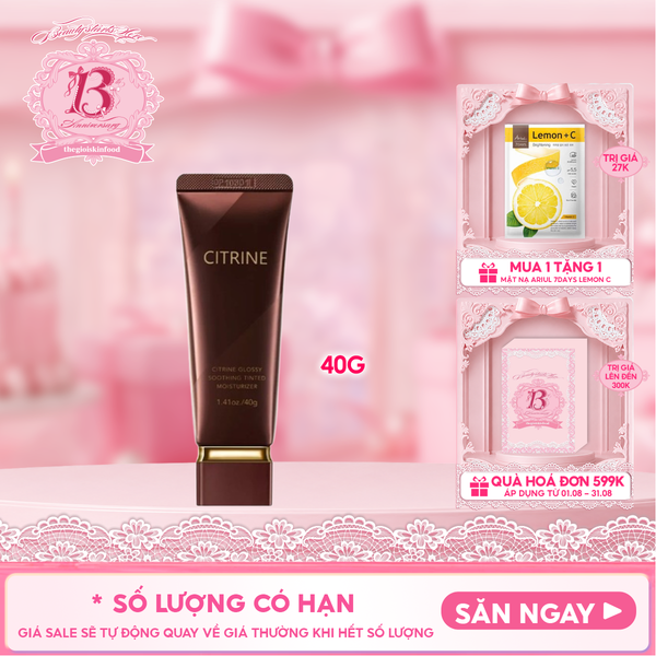  Kem Lười Citrine Dưỡng Ẩm, Nâng Tone Glossy Soothing Tinted Moisturizer 40g 