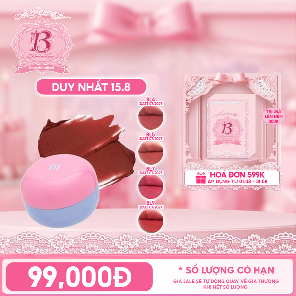  Son Kem Bùn Merzy Kiêm Má Hồng Mờ Lì, Mịn Mượt Như Bơ Dạng Hũ Blurry Lip Mousse 6g 