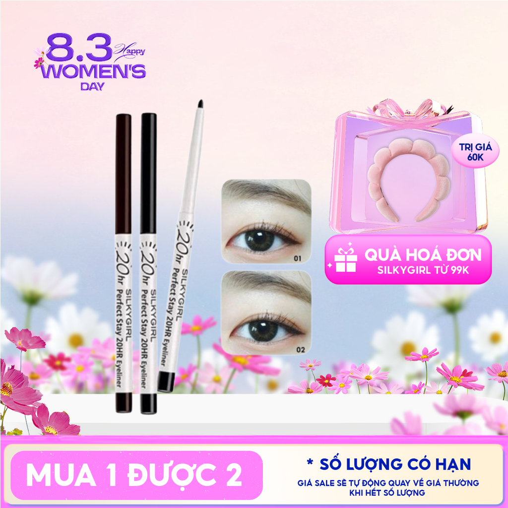 Chì Kẻ Mắt Silkygirl Nét Mảnh Cho Đôi Mắt Sắc Sảo Perfect Stay 20Hr Eyeliner 0.28g