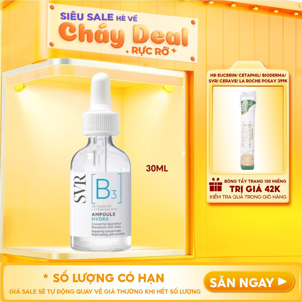 Serum SVR Dưỡng Ngăn Ngừa Nếp Nhăn, Phục Hồi Da Và Dưỡng Ẩm SVR B3 Ampoule Hydra 30ml
