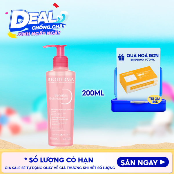  Sữa Rửa Mặt Dạng Gel Bioderma Cho Da Nhạy Cảm Sensibio Gel Moussant 