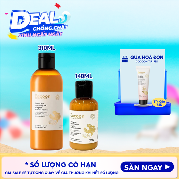  Sữa Rửa Mặt Cocoon Làm Sạch Sâu Chiết Xuất Nước Nghệ Hưng Yên Turmeric Cleanser 