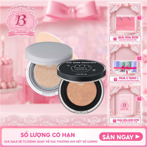 Phấn Nước Romand Che Phủ Cao, Mỏng Nhẹ Tự Nhiên NU Zero Cushion SPF24/PA++ 15g