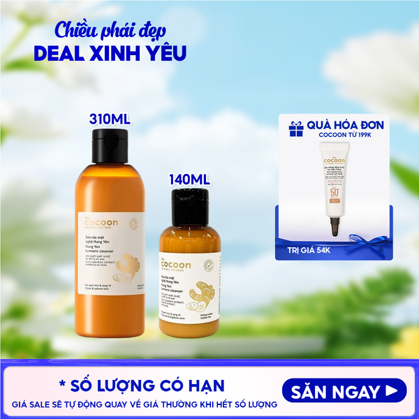  Sữa Rửa Mặt Cocoon Làm Sạch Sâu Chiết Xuất Nước Nghệ Hưng Yên Turmeric Cleanser 