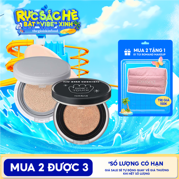 Phấn Nước Romand Che Phủ Cao, Mỏng Nhẹ Tự Nhiên NU Zero Cushion SPF24/PA++ 15g 