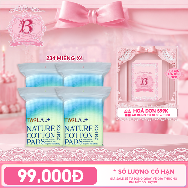  Combo Travel: 4 Sản Phẩm Bông Tẩy Trang 234 Miếng Vuông TOOLA x Merzy 