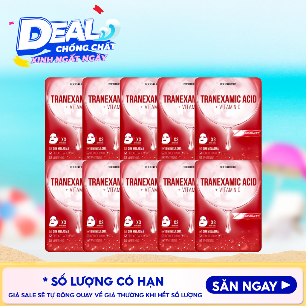 Combo 10 Miếng Mặt Nạ Foodaholic Dưỡng Ẩm, Hỗ Trợ Dưỡng Trắng, Cải Thiện Nếp Nhăn, Phục Hồi Da Sâu Ample Mask 23ml