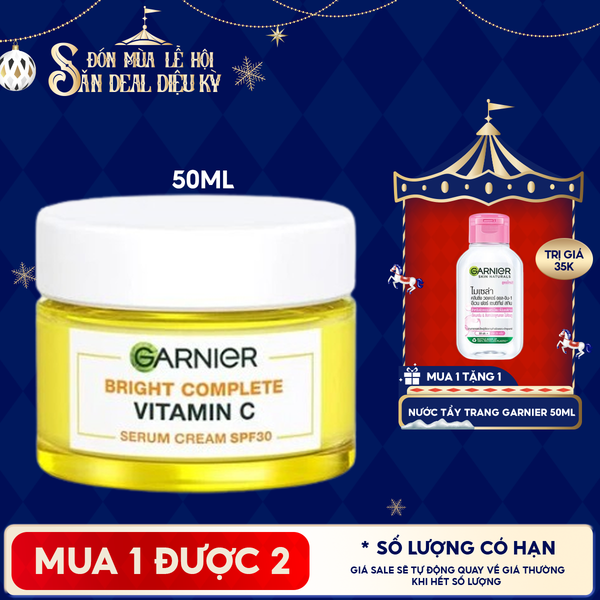  Kem Dưỡng Garnier Hỗ Trợ Sáng Da Ban Ngày Light Complete Whitening Serum Cream SPF30 50ml 