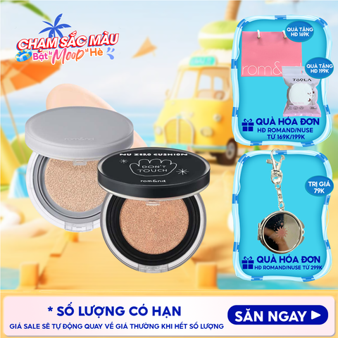 Phấn Nước Romand Che Phủ Cao, Mỏng Nhẹ Tự Nhiên NU Zero Cushion SPF24/PA++ 15g