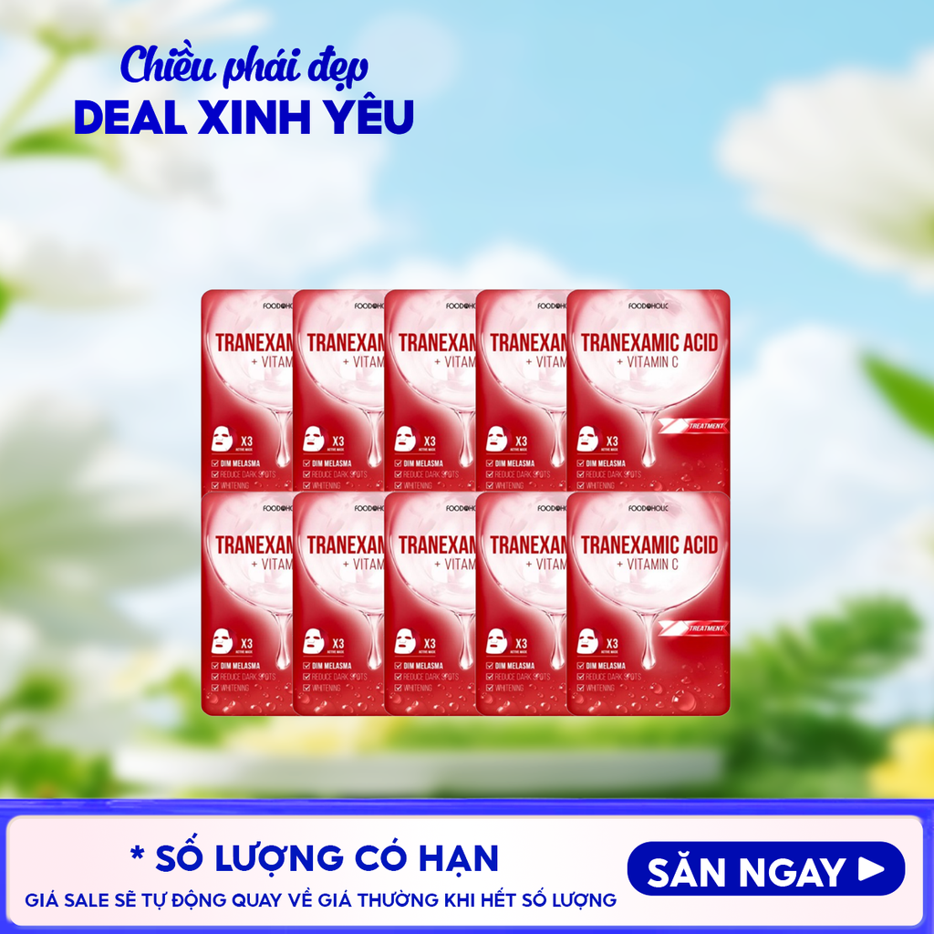 Combo 10 Miếng Mặt Nạ Foodaholic Dưỡng Ẩm, Hỗ Trợ Dưỡng Trắng, Cải Thiện Nếp Nhăn, Phục Hồi Da Sâu Ample Mask 23ml