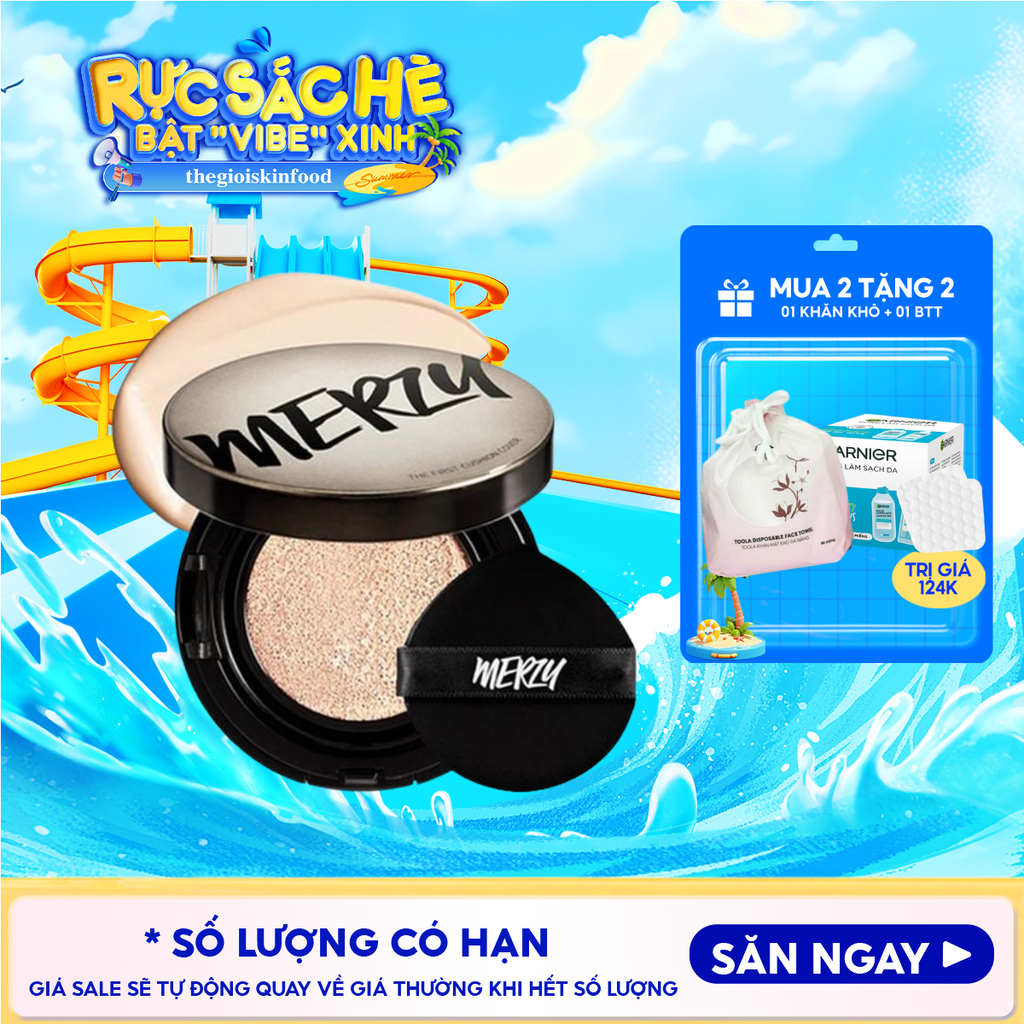 Phấn Nước Merzy Che Phủ Cao, Lâu Trôi The First Cushion Cover SPF50+/PA+++ 13g