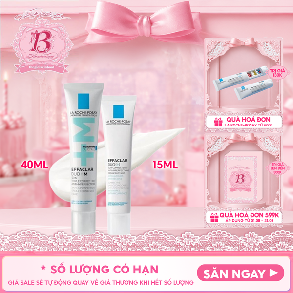  Kem Dưỡng La Roche-Posay Giúp Cải Thiện Mụn, Mờ Vết Thâm Effaclar Duo+M 