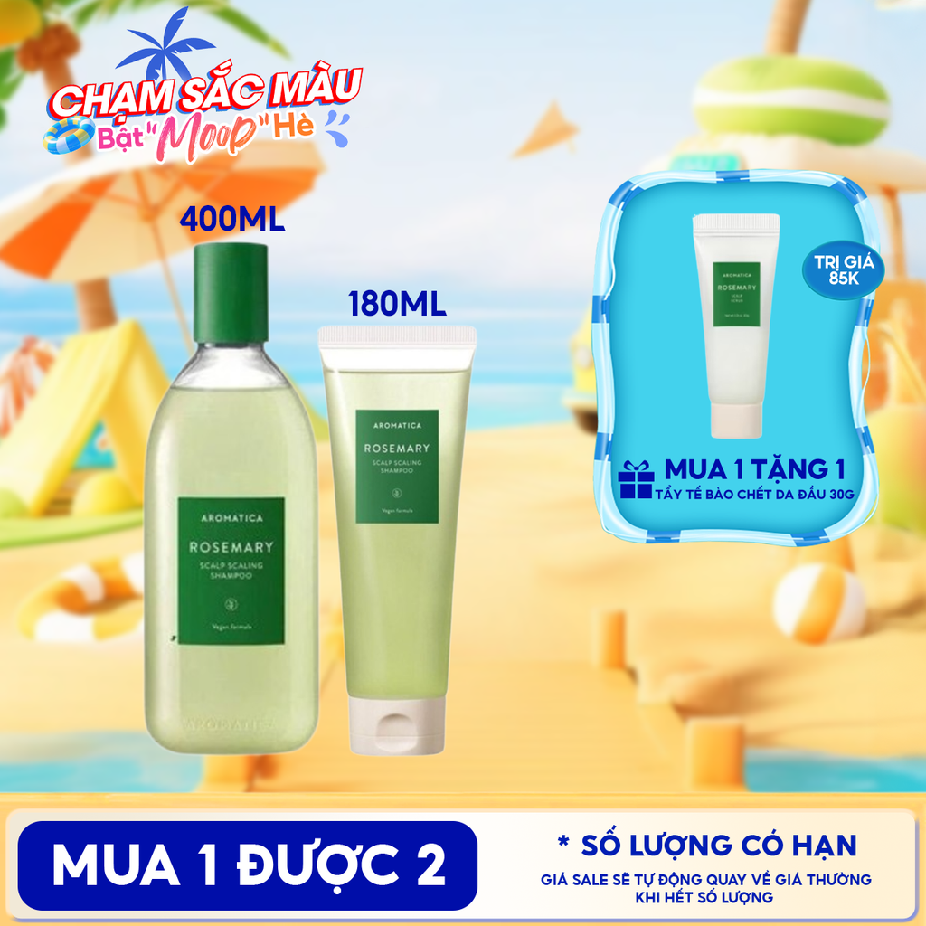 Dầu Gội Aromatica Hương Thảo Hỗ Trợ Ngăn Rụng Tóc Rosemary Scalp Scaling Shampoo