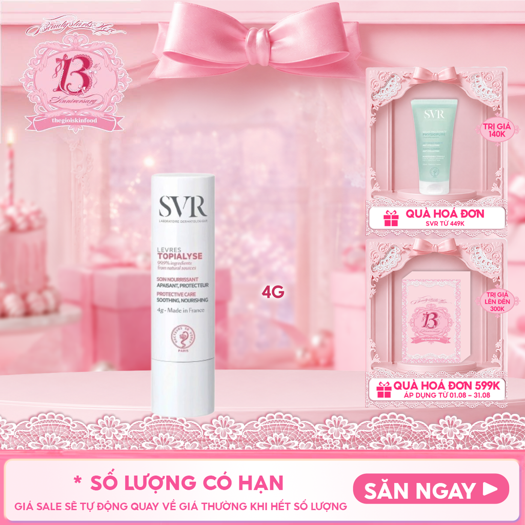 Son Dưỡng SVR Giúp Cấp Ẩm Cho Môi Khô, Nứt Nẻ Topialyse Levres 4g