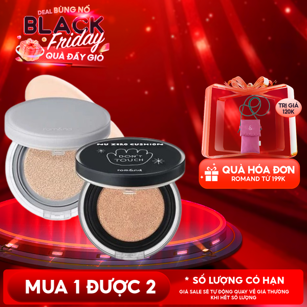  Phấn Nước Romand Che Phủ Cao, Mỏng Nhẹ Tự Nhiên NU Zero Cushion SPF24/PA++ 15g 