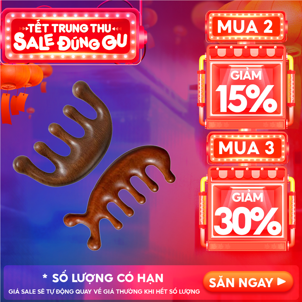 [NHẬP KHẨU] Lược Gỗ Đàn Hương TOOLA Massage Da Đầu Head Massage Comb