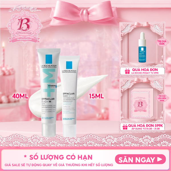  Kem Dưỡng La Roche-Posay Giúp Cải Thiện Mụn, Mờ Vết Thâm Effaclar Duo+M 