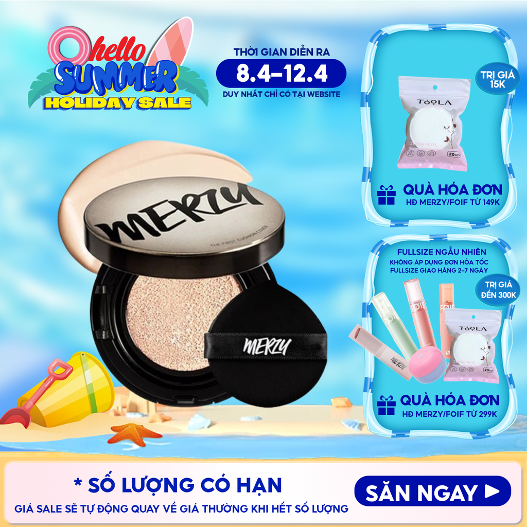 Phấn Nước Merzy Che Phủ Cao, Lâu Trôi The First Cushion Cover SPF50+/PA+++ 13g