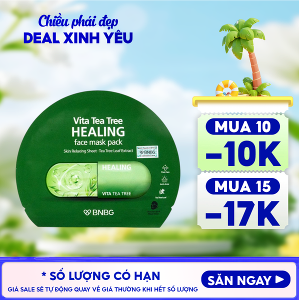  Mặt Nạ Miếng BNBG Thanh Lọc Da, Hỗ Trợ Giảm Mụn Chiết Xuất Tràm Trà Vita Tea Tree Healing Face Mask Pack 30ml 