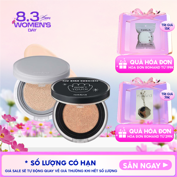  Phấn Nước Romand Che Phủ Cao, Mỏng Nhẹ Tự Nhiên NU Zero Cushion SPF24/PA++ 15g 
