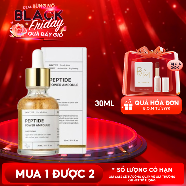  Serum B.O.M Chiết Xuất Vàng 24K Hỗ Trợ Làm Sáng Da Peptide Power Ampoule 30ml 