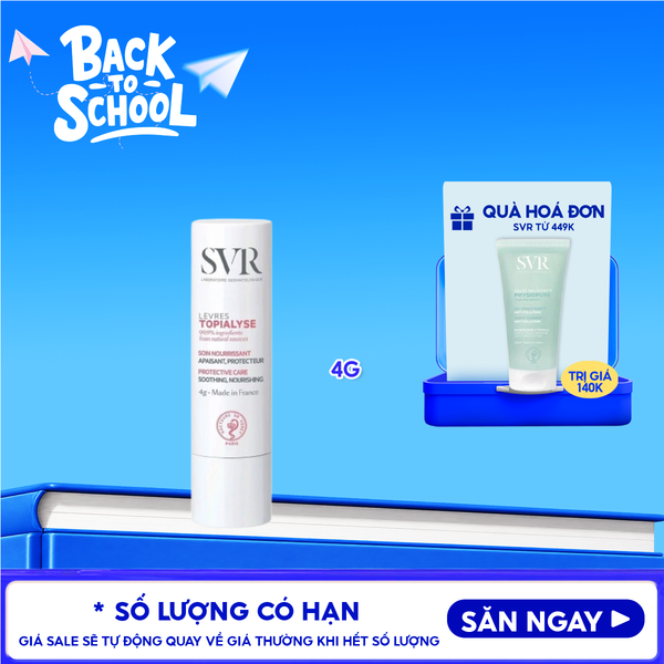  Son Dưỡng SVR Giúp Cấp Ẩm Cho Môi Khô, Nứt Nẻ Topialyse Levres 4g 