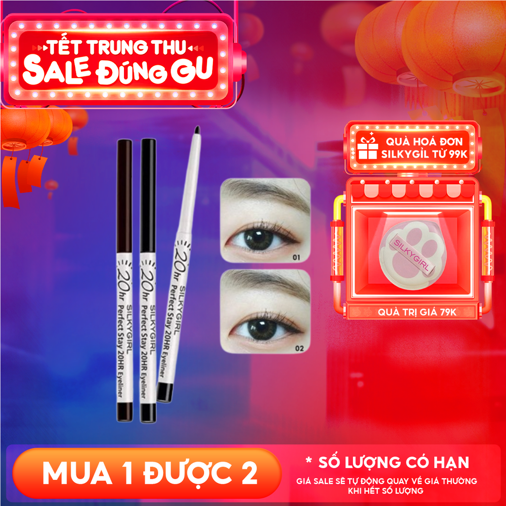 Chì Kẻ Mắt Silkygirl Nét Mảnh Cho Đôi Mắt Sắc Sảo Perfect Stay 20Hr Eyeliner 0.28g