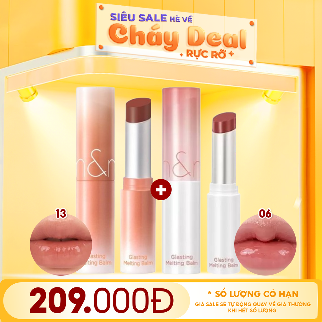 Combo Romand 2 Sản Phẩm: Son Dưỡng Dạng Thỏi Có Màu Thuần Chay Glasting Melting Balm