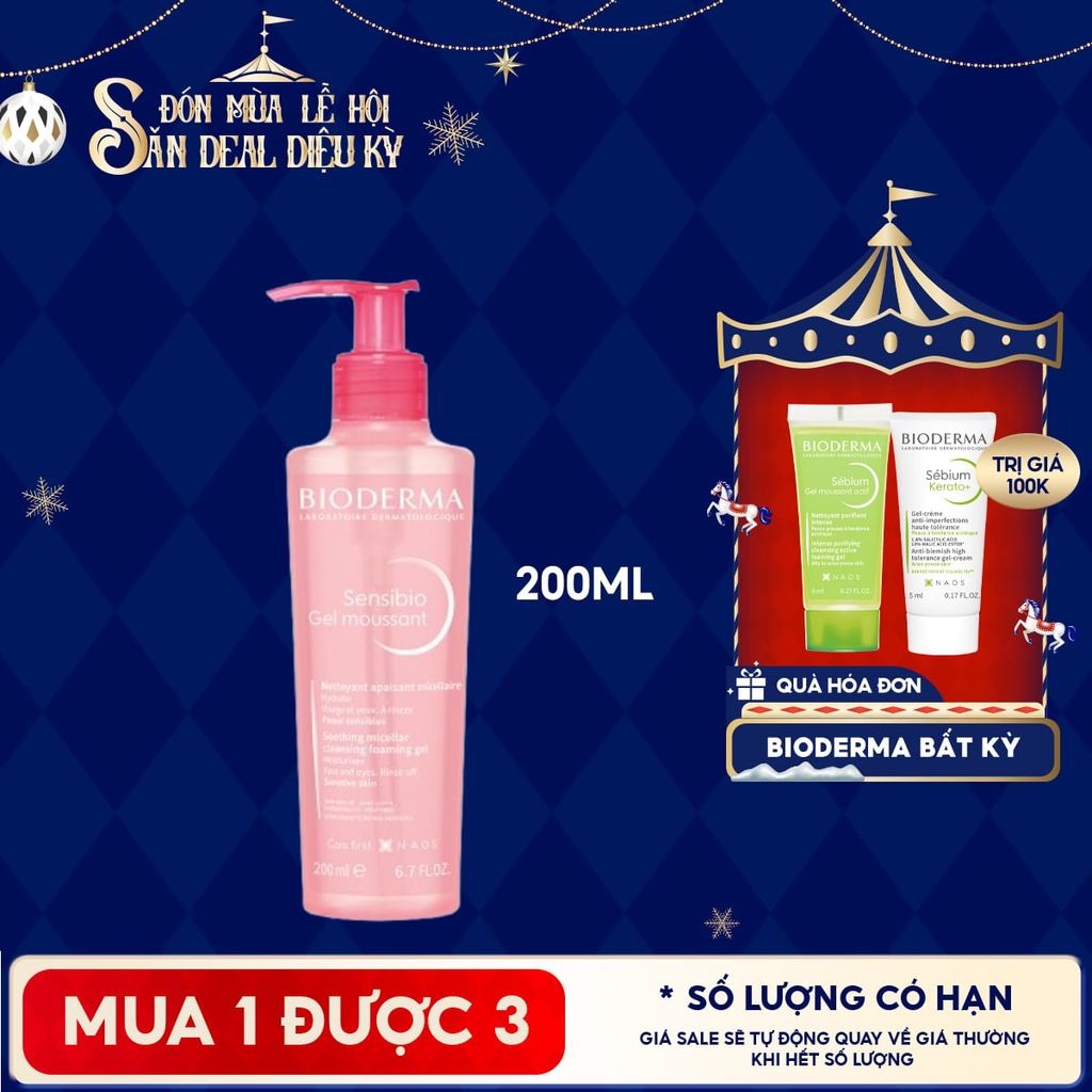 Sữa Rửa Mặt Dạng Gel Bioderma Cho Da Nhạy Cảm Sensibio Gel Moussant