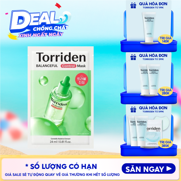  Mặt Nạ Torriden Làm Dịu, Kiểm Soát Da Balanceful Control Mask 24ml 